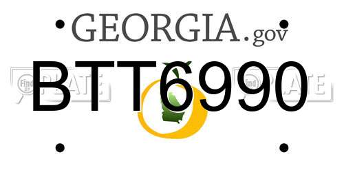 BTT6990 Georgia License Plate