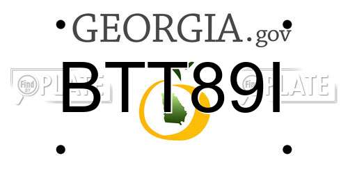 BTT89I Georgia License Plate