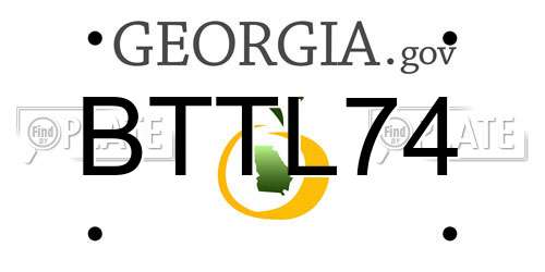 BTTL74 Georgia License Plate