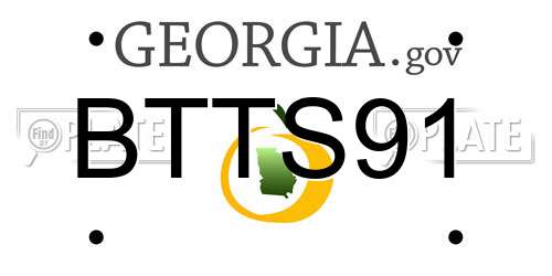 BTTS91 Georgia License Plate