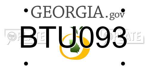 BTU093 Georgia License Plate