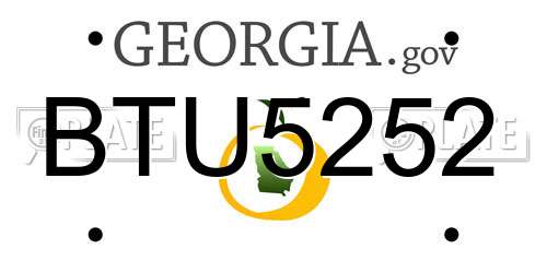 BTU5252 Georgia License Plate