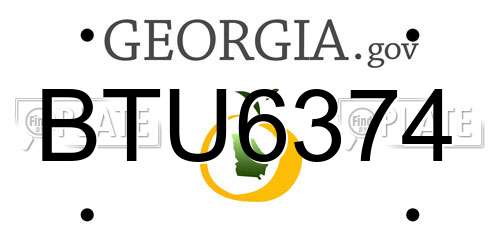 BTU6374 Georgia License Plate