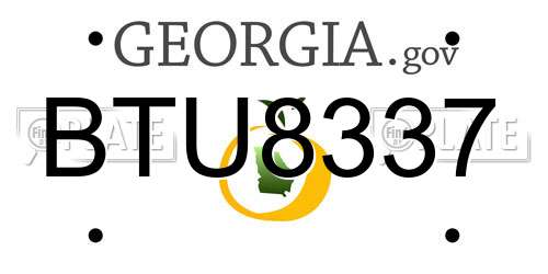 BTU8337 Georgia License Plate