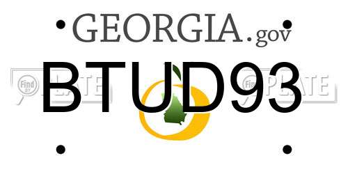 BTUD93 Georgia License Plate