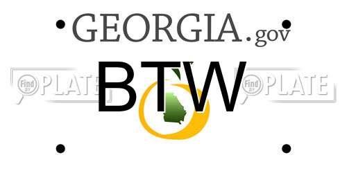 BTW Georgia License Plate