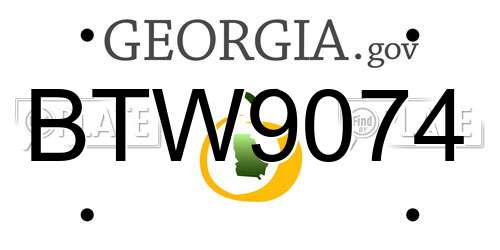 BTW9074 Georgia License Plate