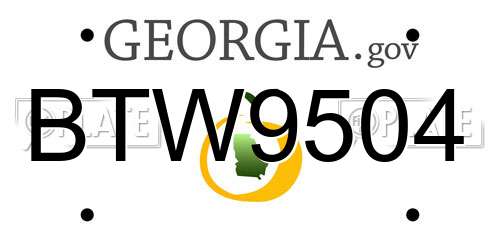 BTW9504 Georgia License Plate