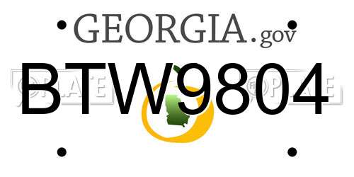 BTW9804 Georgia License Plate