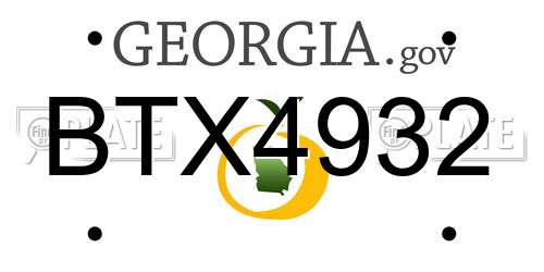 BTX4932 Georgia License Plate