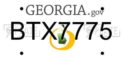 BTX7775 Georgia License Plate