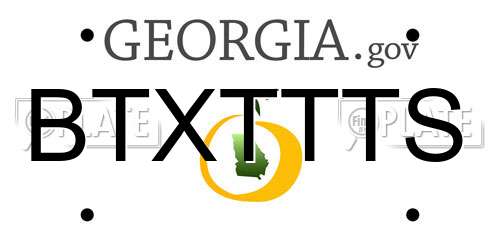 BTXTTTS Georgia License Plate