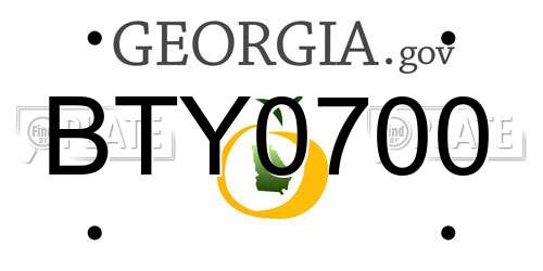 BTY0700 Georgia License Plate