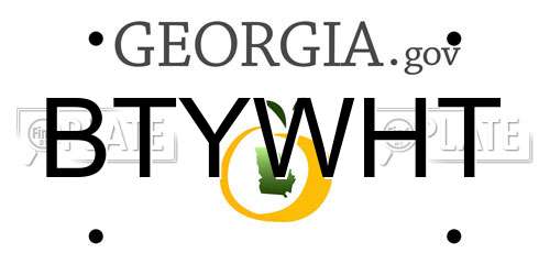 BTYWHT Georgia License Plate