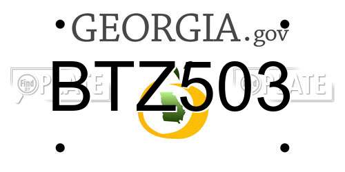 BTZ503 Georgia License Plate
