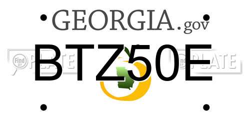 BTZ50E Georgia License Plate