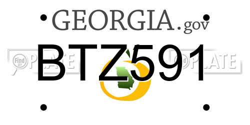BTZ591 Georgia License Plate