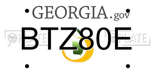 BTZ80E Georgia License Plate