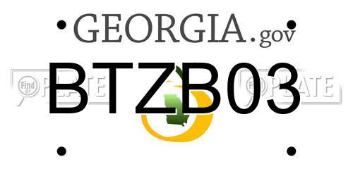 BTZB03 Georgia License Plate