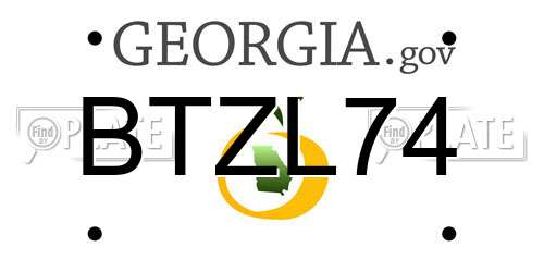 BTZL74 Georgia License Plate