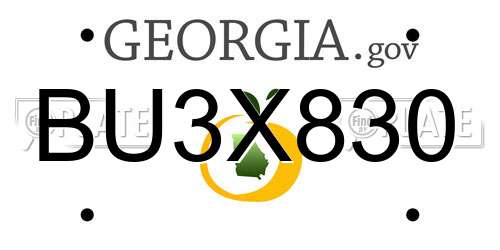 BU3X830 Georgia License Plate