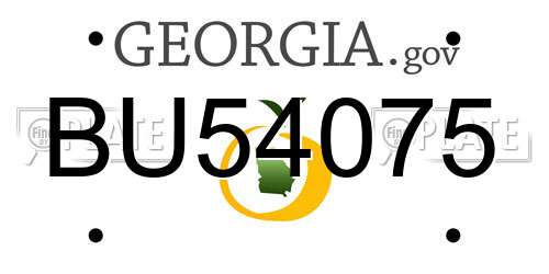 BU54075 Georgia License Plate