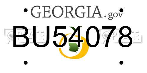 BU54078 Georgia License Plate