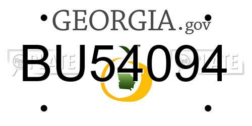 BU54094 Georgia License Plate