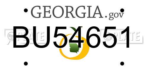 BU54651 Georgia License Plate