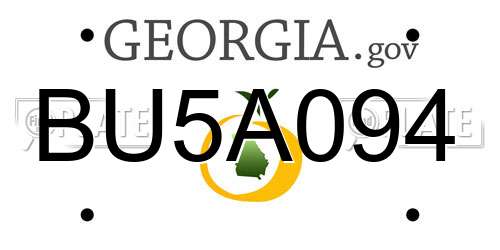 BU5A094 Georgia License Plate