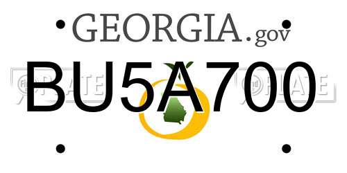 BU5A700 Georgia License Plate