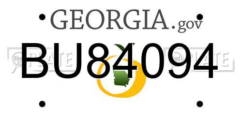 BU84094 Georgia License Plate