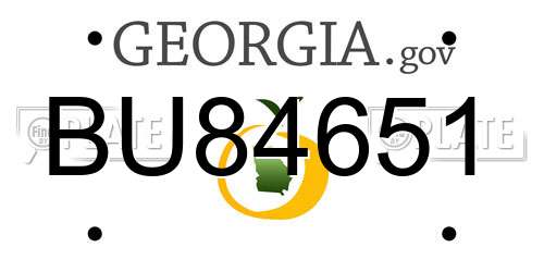 BU84651 Georgia License Plate