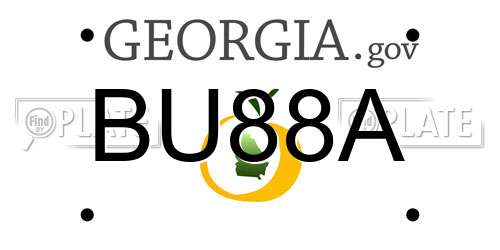 BU88A Georgia License Plate