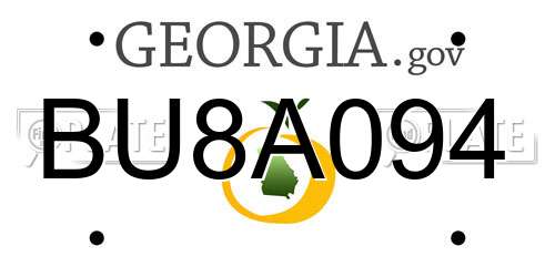 BU8A094 Georgia License Plate
