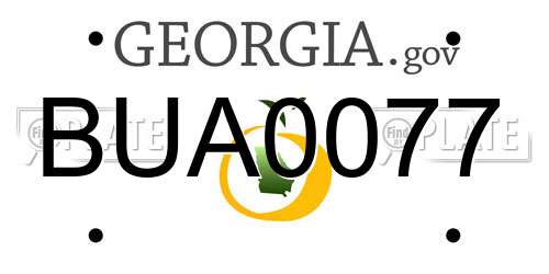 BUA0077 Georgia License Plate
