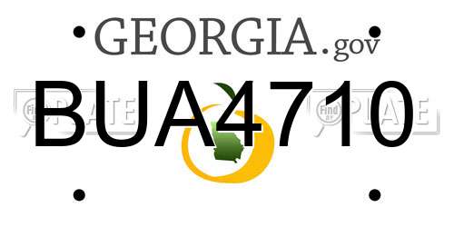 BUA4710 Georgia License Plate