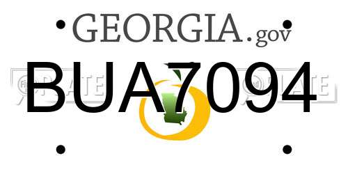 BUA7094 Georgia License Plate
