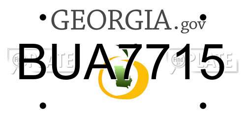 BUA7715 Georgia License Plate