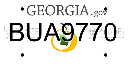 BUA9770 Georgia License Plate