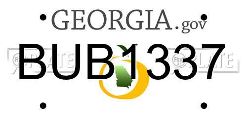 BUB1337 Georgia License Plate