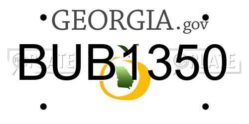 BUB1350 Georgia License Plate