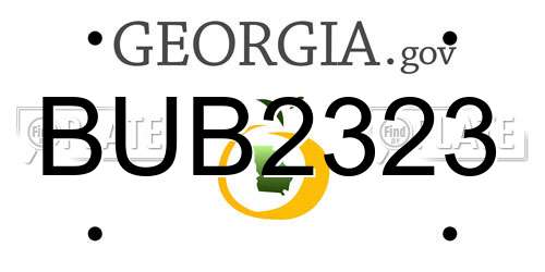 BUB2323 Georgia License Plate