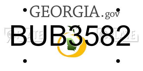 BUB3582 Georgia License Plate