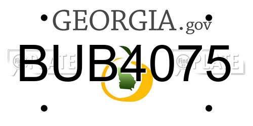 BUB4075 Georgia License Plate