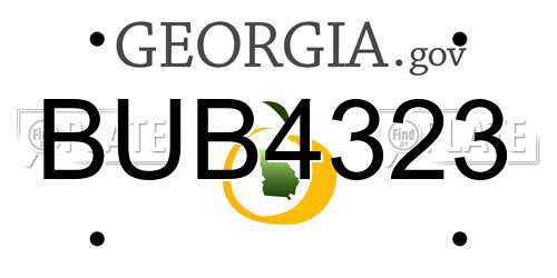 BUB4323 Georgia License Plate