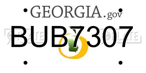 BUB7307 Georgia License Plate
