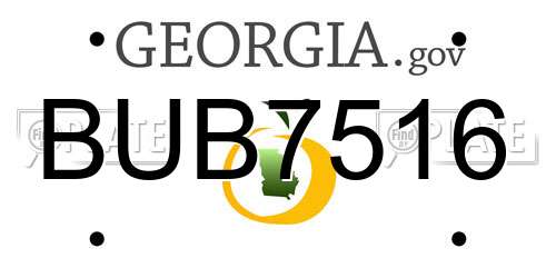BUB7516 Georgia License Plate