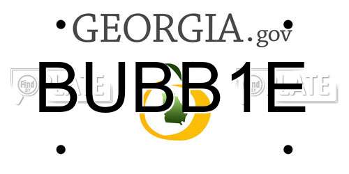 BUBB1E Georgia License Plate