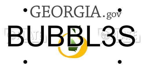 BUBBL3S Georgia License Plate